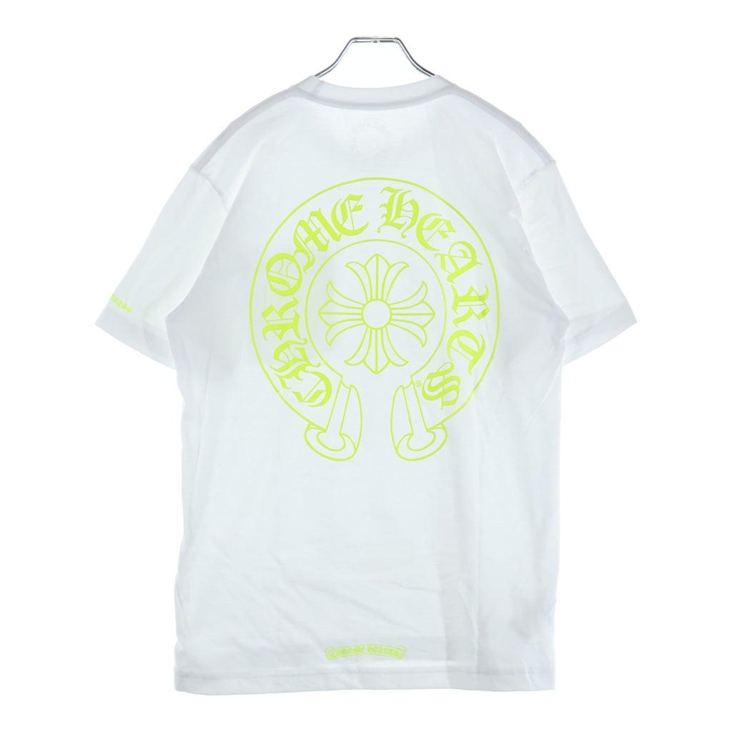 CHROME HEARTS(クロムハーツ) Neon Yellow Horseshoe S/S Tee ネオンイエロー ホースシュー 半袖Tシャツ ホワイト/イエロー