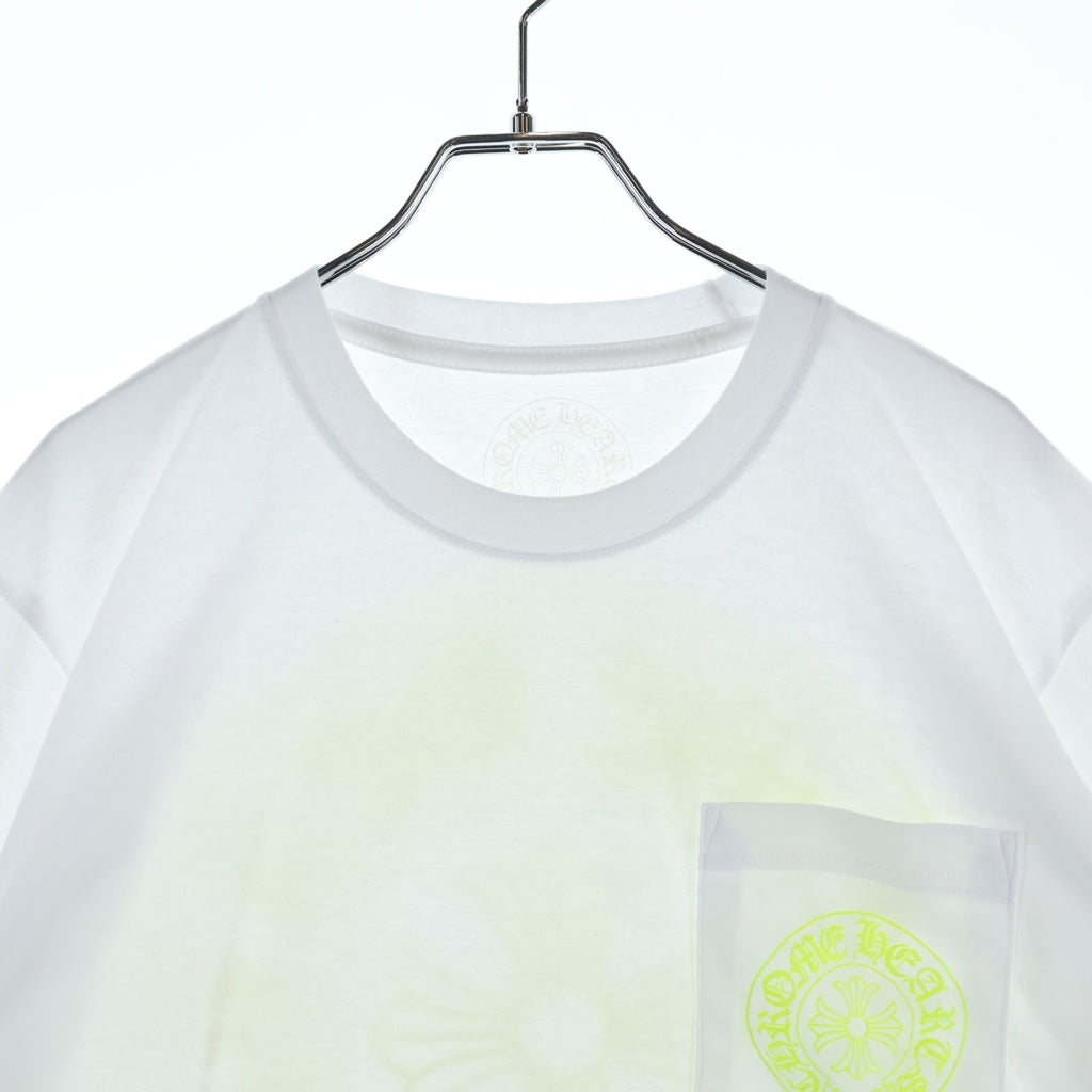 CHROME HEARTS(クロムハーツ) Neon Yellow Horseshoe S/S Tee ネオンイエロー ホースシュー 半袖Tシャツ ホワイト/イエロー