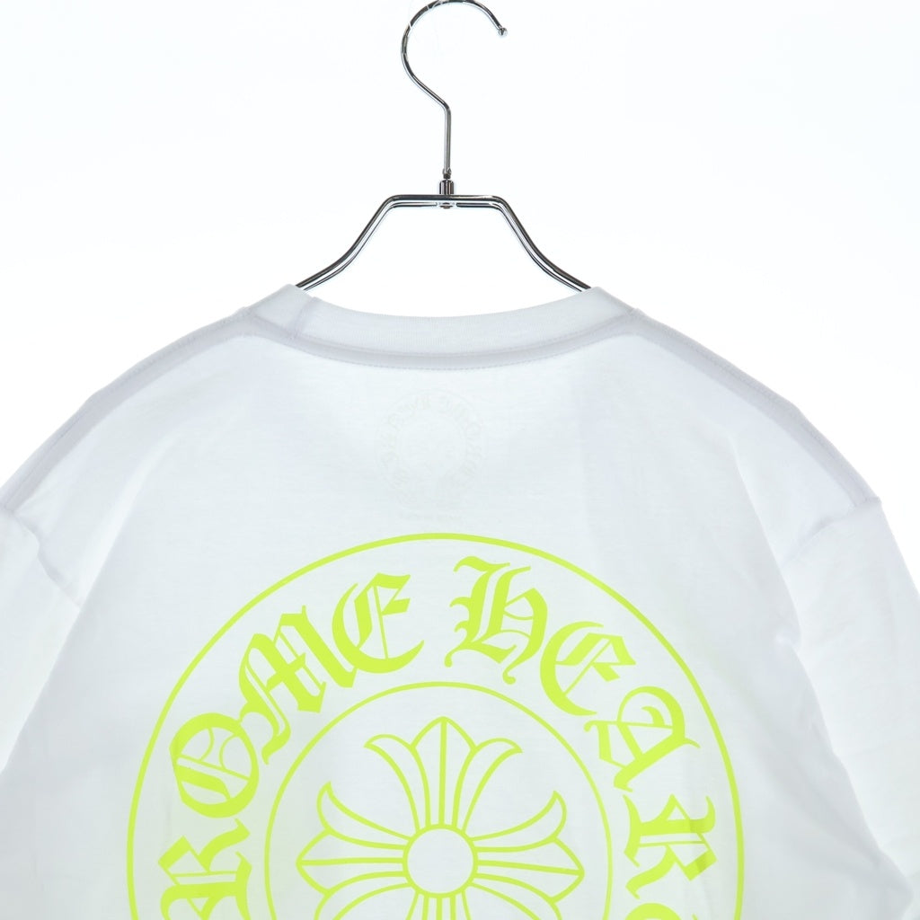 CHROME HEARTS(クロムハーツ) Neon Yellow Horseshoe S/S Tee ネオンイエロー ホースシュー 半袖Tシャツ ホワイト/イエロー