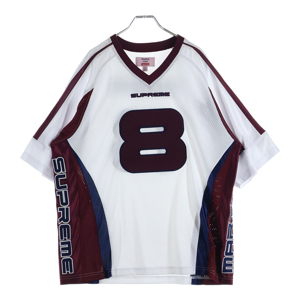 SUPREME(シュプリーム) 24AW x Martine Rose Football Jersey マーティンローズ フットボール ジャージ ゲームシャツ ホワイト/ワインレッド