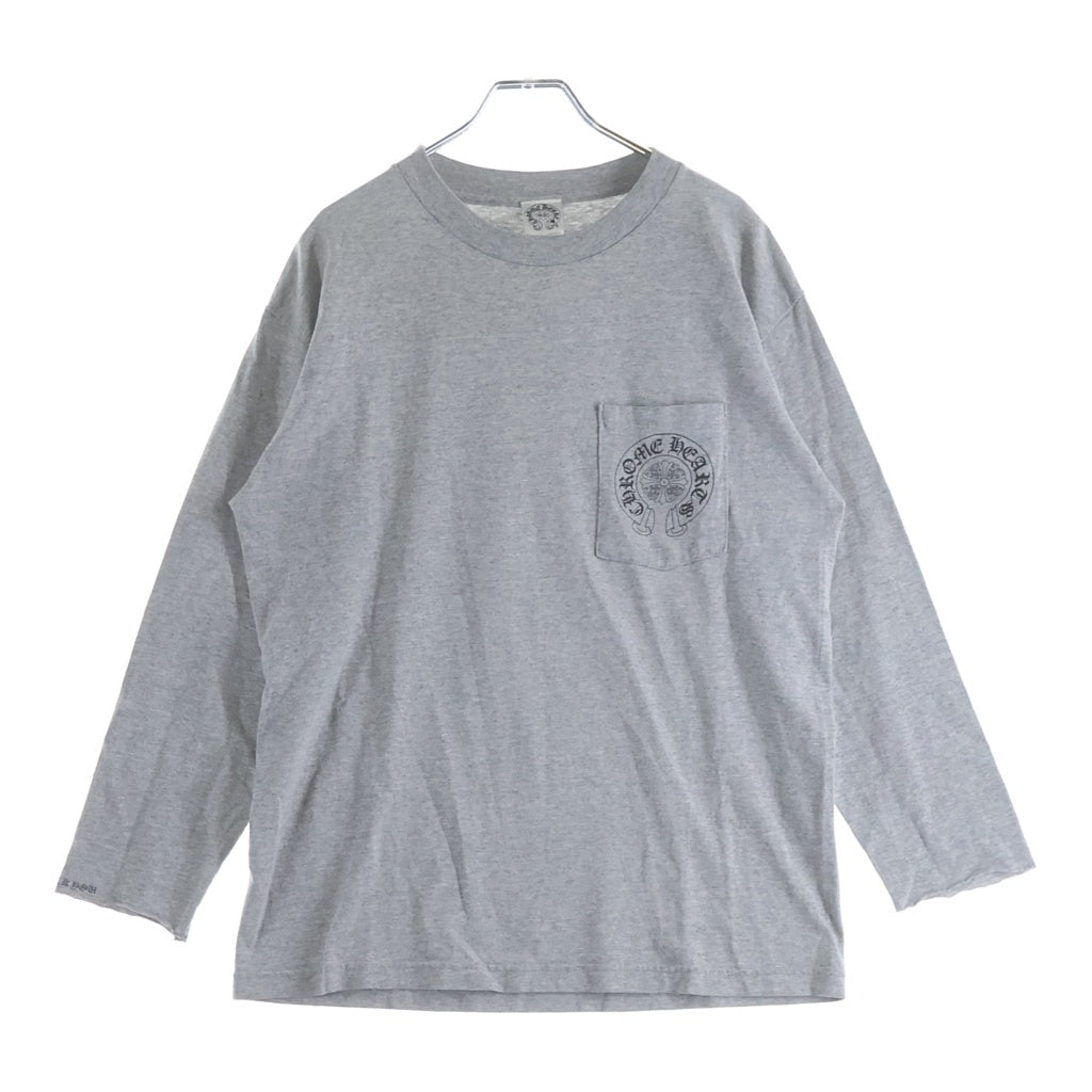 CHROME HEARTS(クロムハーツ) OLD HORSESHOE L/S T-SHIRT オールド ホースシューポケット 長袖Tシャツ カットソー グレー