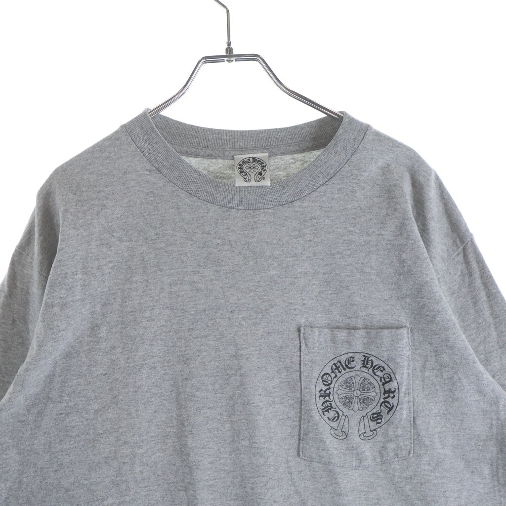 CHROME HEARTS(クロムハーツ) OLD HORSESHOE L/S T-SHIRT オールド ホースシューポケット 長袖Tシャツ カットソー グレー