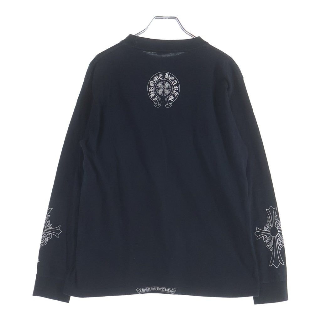 CHROME HEARTS(クロムハーツ) OLD VINE DGGR L/S T-SHIRT アームクロスプリント ヴァインダガーポケット長袖Tシャツ カットソー ブラック