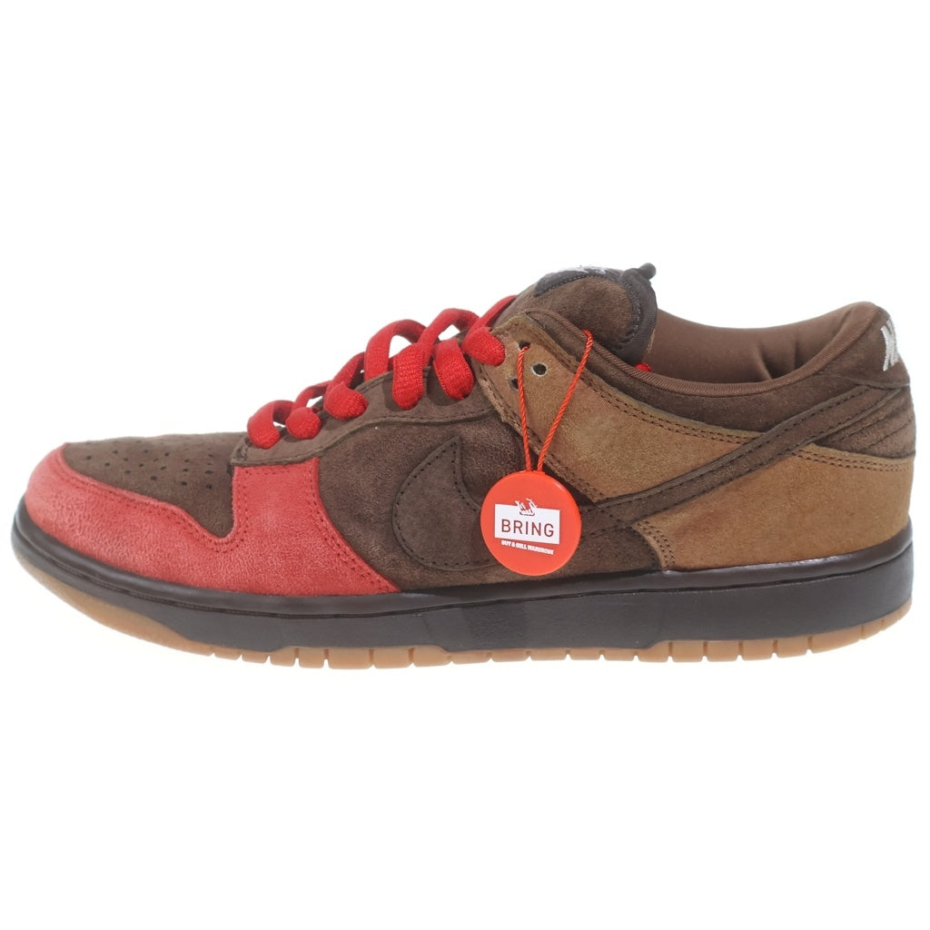 NIKE SB(ナイキエスビー) 【観賞用 2003年製】DUNK LOW PRO BISON 304292-226 ダンク バイソン つま赤 ローカットスニーカー US9/27.0cm レッド/ブラウン