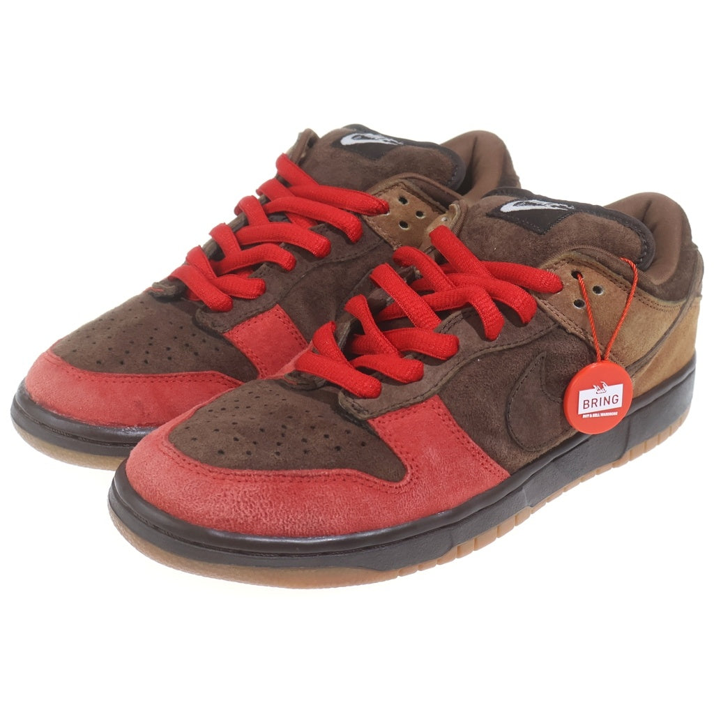 NIKE SB ナイキエスビー 【観賞用 2003年製】DUNK LOW PRO BISON 304292-226 ダンク バイソン つま赤 ローカットスニーカー US9/27.0cm レッド/ブラウン NIKE SB(ナイキエスビー) 【観賞用 2003年製】DUNK LOW PRO BISON