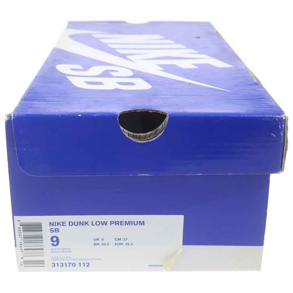 NIKE SB(ナイキエスビー) 【観賞用 2009年製】DUNK LOW PREMIUM SB GINO IANNUCCI 3 313170-112 ダンクロープレミアム ジーノイヌアッチ3 ローカットスニーカー US9/27.0cm ホワイト