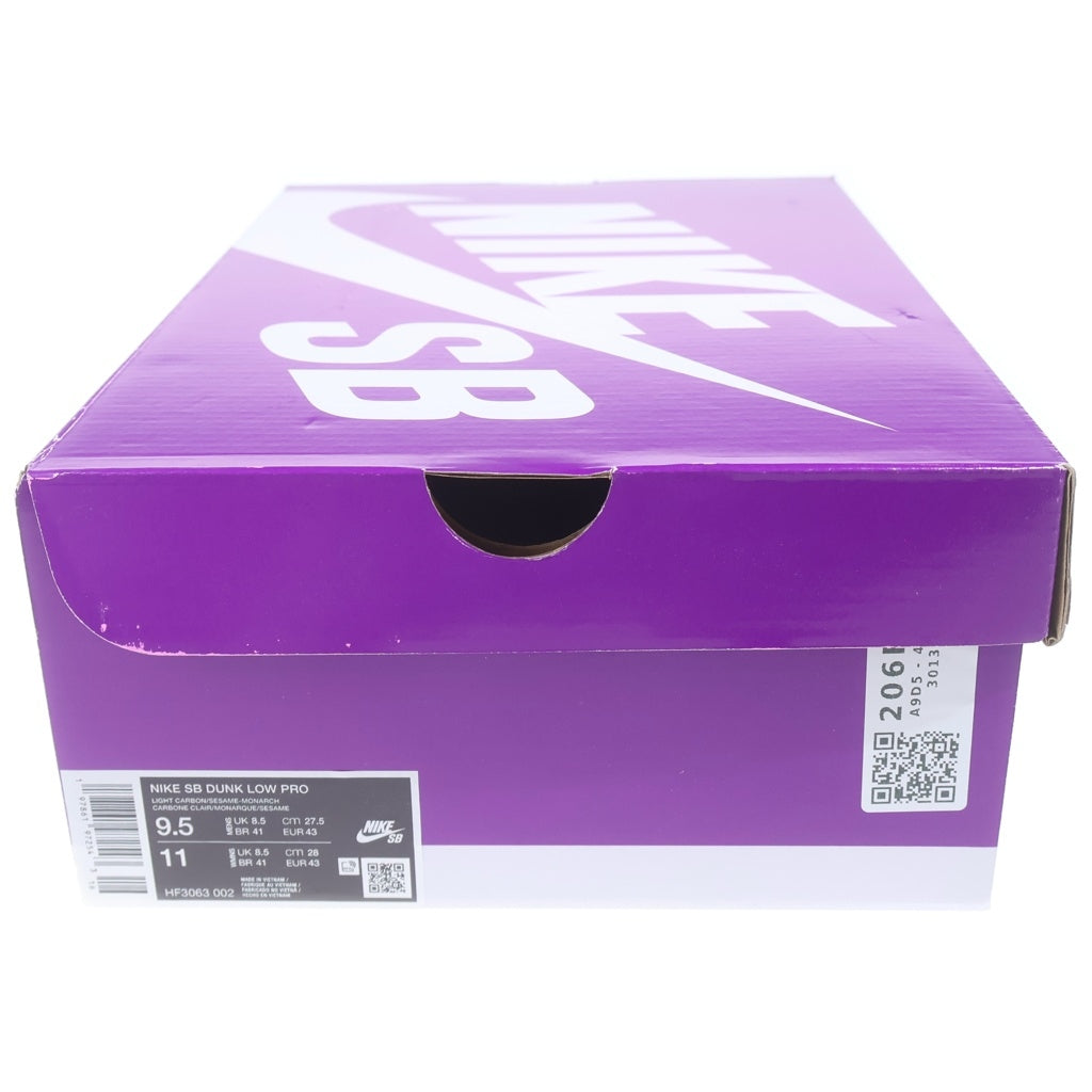 NIKE SB(ナイキエスビー) DUNK LOW PRO HF3063-002 ダンク ローカットスニーカー US9.5/27.5cm グレー/オレンジ