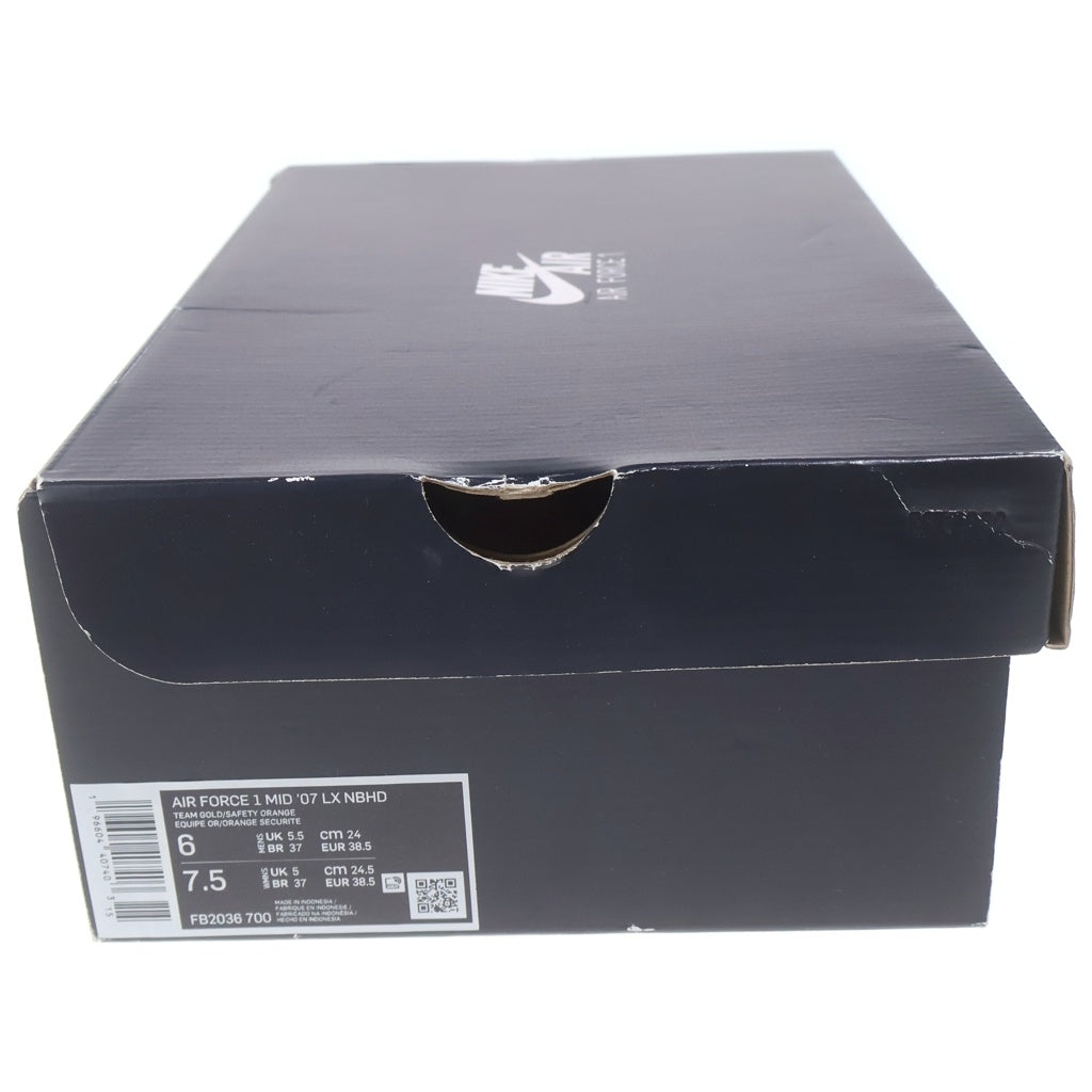 NIKE(ナイキ) AIR FORCE 1 MID 07 FB2036-700 エアフォース1 ミッドカットスニーカー US6/24.0cm オレンジ/ホワイト レディース