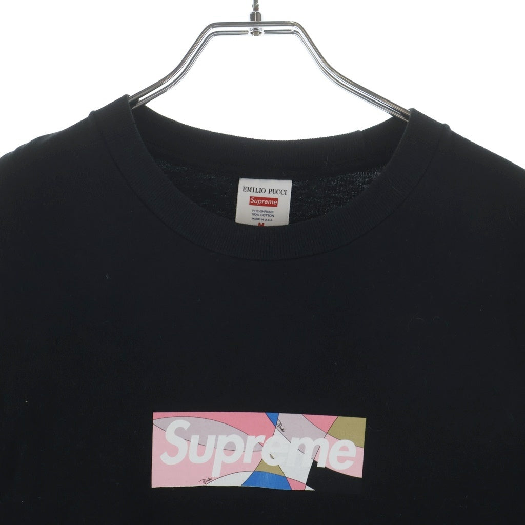 SUPREME(シュプリーム) 21SS ×Emilio Pucci Box Logo Tee エミリオ プッチ ボックスロゴ クルーネック 半袖Tシャツ カットソー ブラック