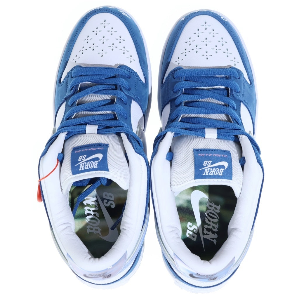 NIKE SB(ナイキエスビー) ×BORN X RAISED DUNK LOW PRO QS ONE BLOCK AT A TIME FN7819-400 ボーンアンドレイズド ローカットスニーカー US9/27.0cm ブルー/ホワイト