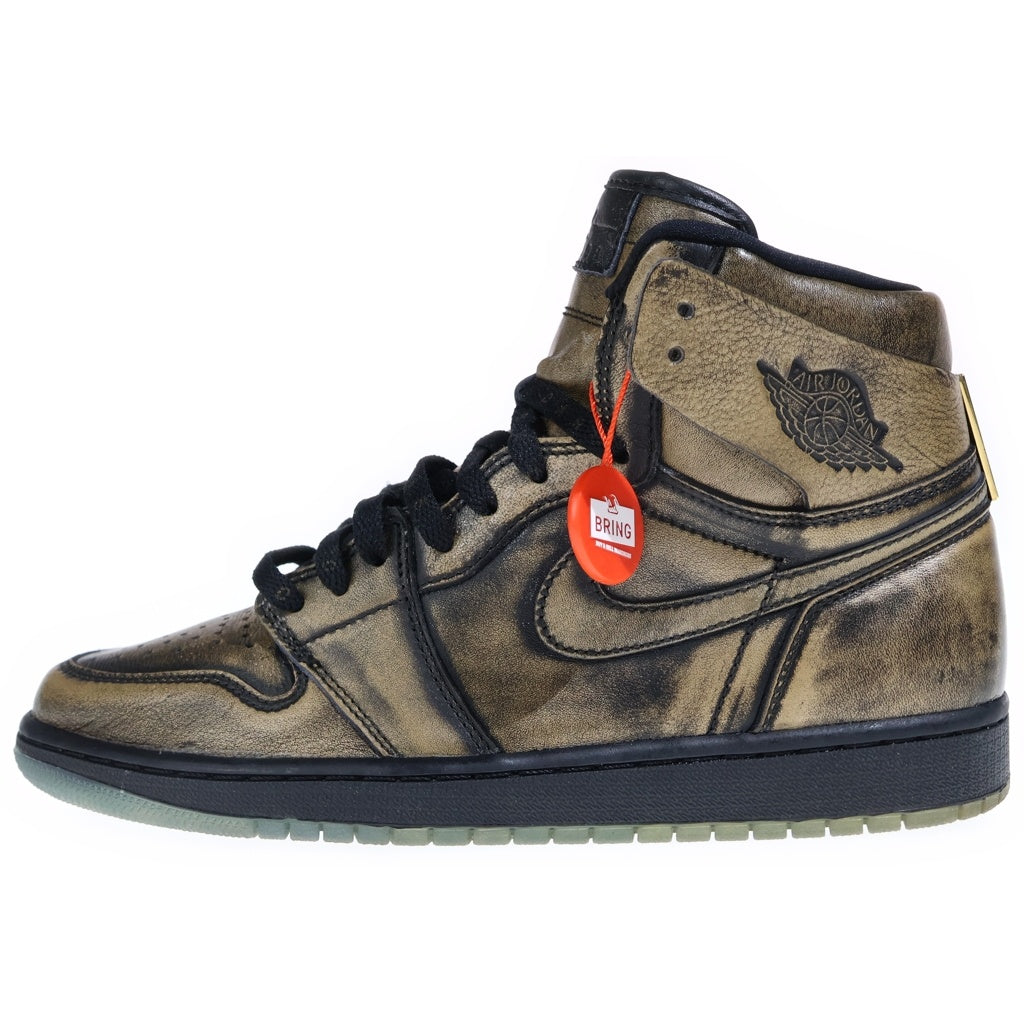 NIKE(ナイキ) AIR JORDAN 1 RETRO HIGH OG WINGS AA2887-035 エアジョーダン1 ウイングス スニーカー US9/27.0cm ブラック/ゴールド