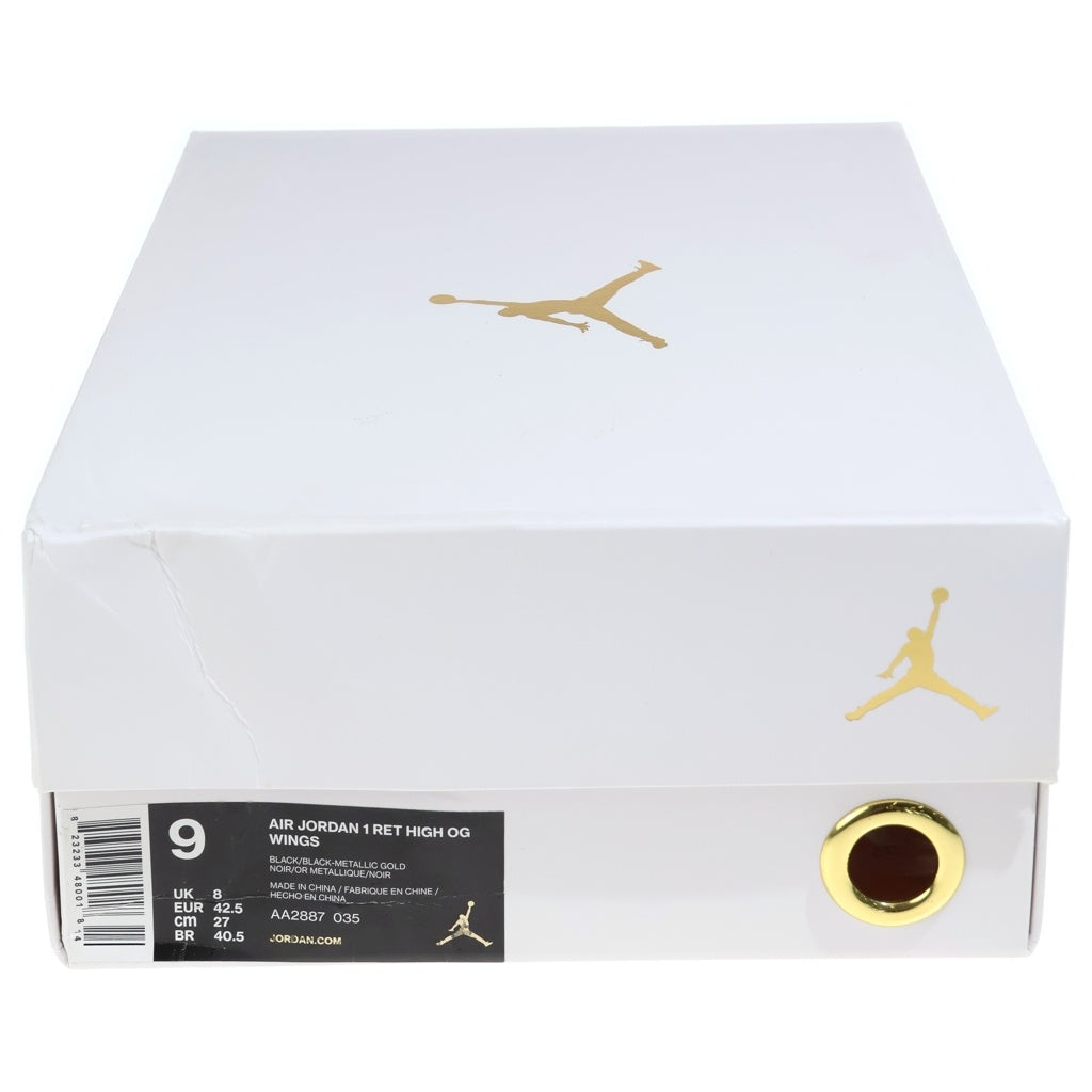 NIKE(ナイキ) AIR JORDAN 1 RETRO HIGH OG WINGS AA2887-035 エアジョーダン1 ウイングス スニーカー US9/27.0cm ブラック/ゴールド