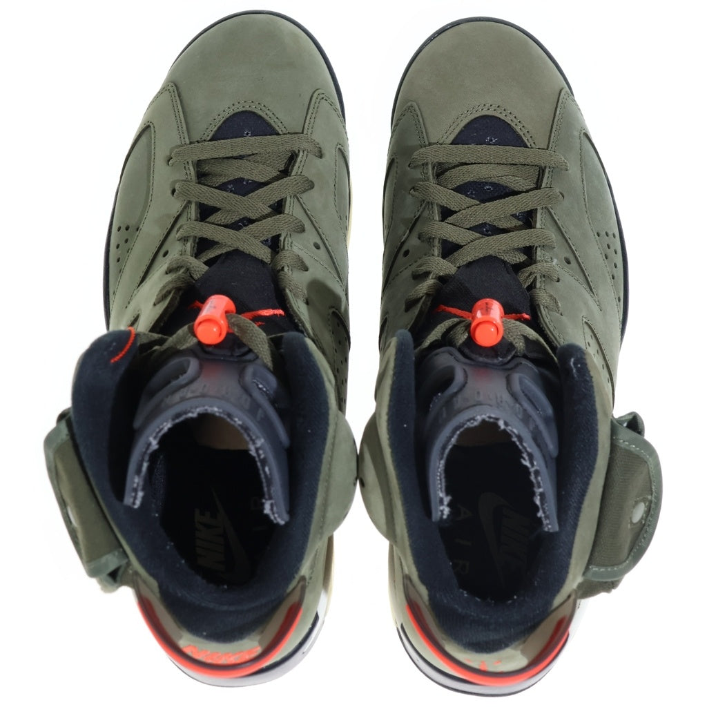 NIKE(ナイキ) ×TRAVIS SCOTT AIR JORDAN 6 RETRO SP CN1084-200 トラヴィス スコット エアジョーダン6 ハイカットスニーカー US9/27.0cm カーキ