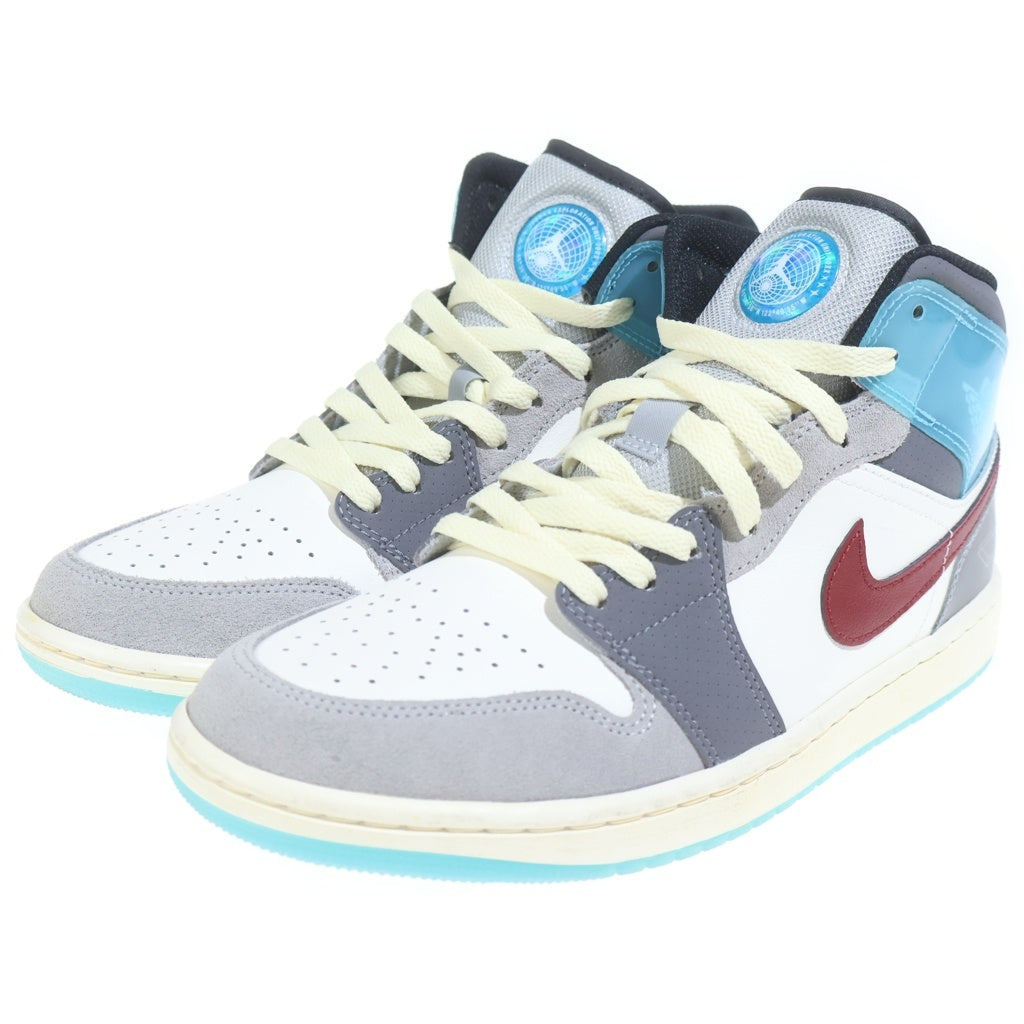 NIKE(ナイキ) AIR JORDAN 1 MID FB1870-161 エアジョーダン1 エクスプロレイション ユナイト ミッドカットスニーカー US8.5/26.5cm ブルー/グレー/ホワイト