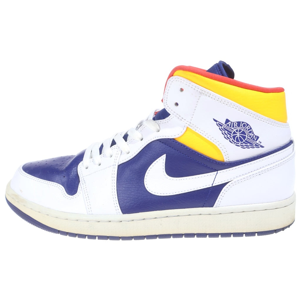 NIKE(ナイキ) AIR JORDAN 1 MID WHITE NAVY YELLOW 554724-131 エアジョーダン1 ミッドカットスニーカー ホワイト/ブルー US12/30.0cm