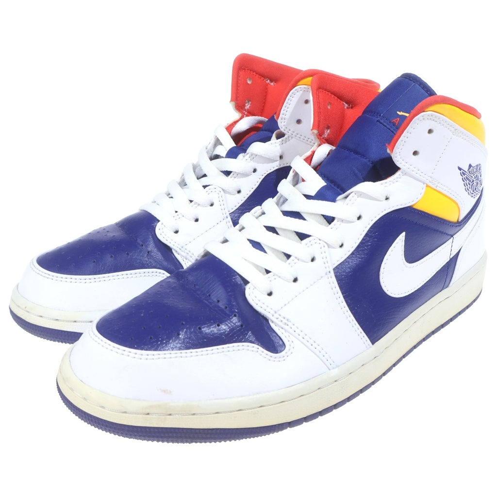 NIKE(ナイキ) AIR JORDAN 1 MID WHITE NAVY YELLOW 554724-131 エアジョーダン1 ミッドカットスニーカー ホワイト/ブルー US12/30.0cm