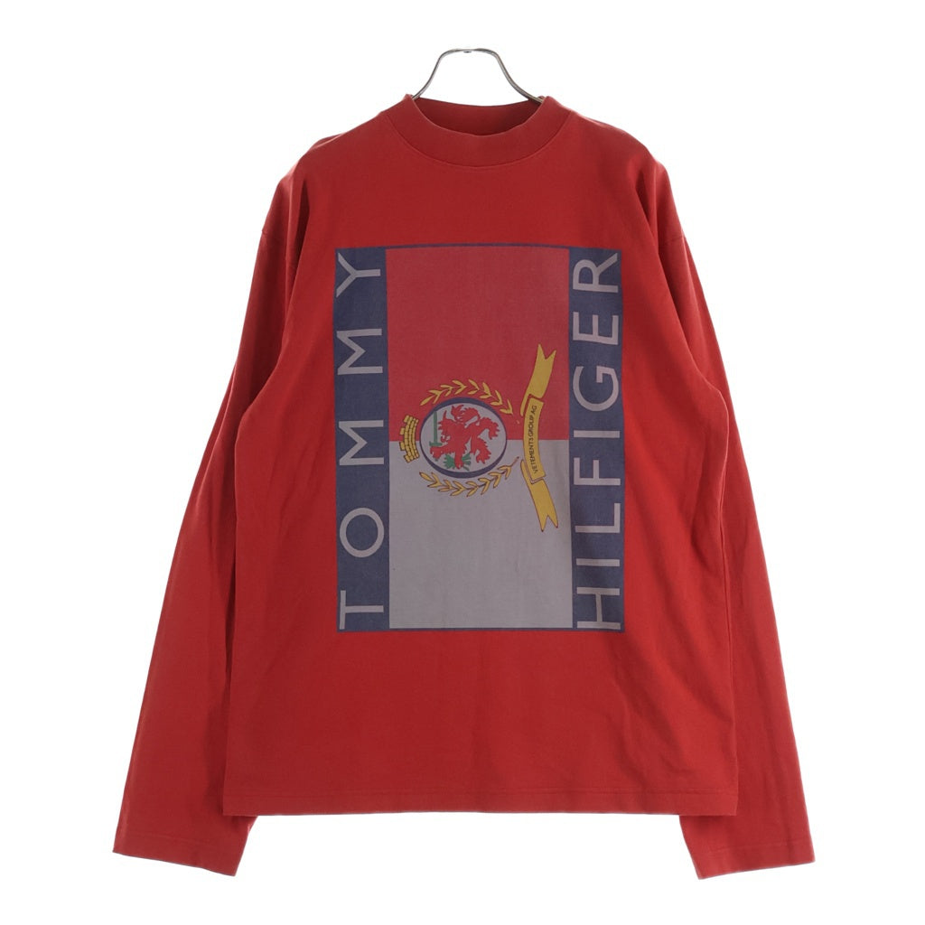 VETEMENTS(ヴェトモン) 18SS×TOMMY HILFIGER トミーヒルフィガー ロゴプリント 長袖Tシャツ MSS18TR45 レッド