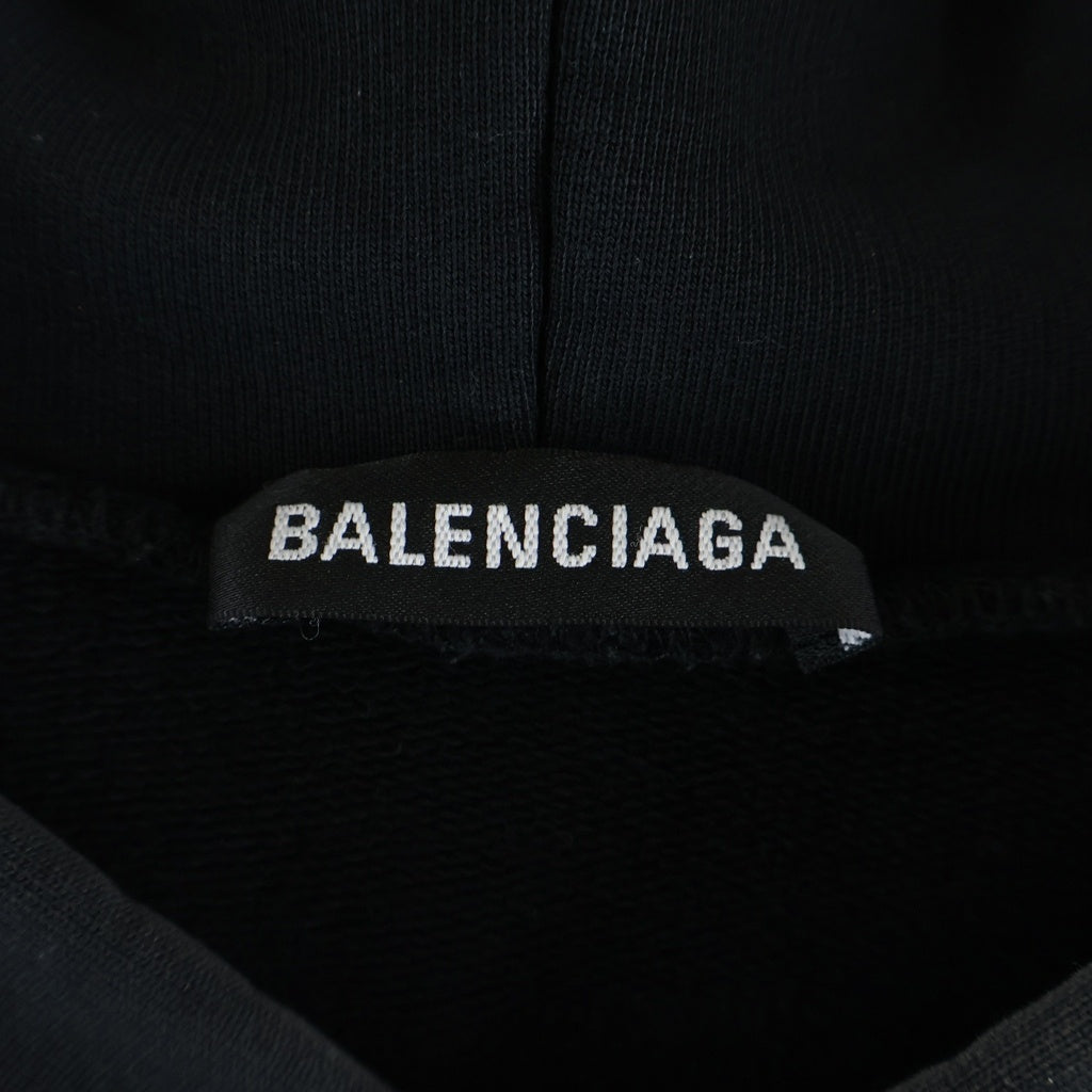 BALENCIAGA(バレンシアガ) 20AW REAL BALENCIAGA HOODED SWEATSHIRT リアル バレンシアガ スウェットプルオーバーパーカー 620973 TIVA2 ブラック