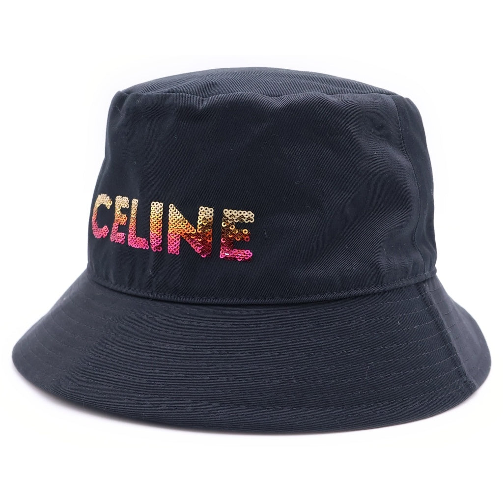 CELINE(セリーヌ) LOGO BUCKET HAT ロゴプリント バケットハット ブラック 2AUO1968P