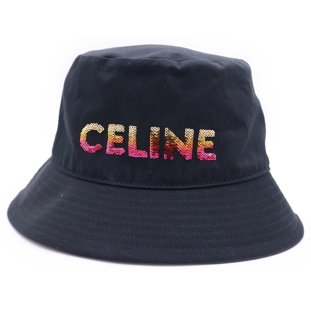 CELINE(セリーヌ) LOGO BUCKET HAT ロゴプリント バケットハット ブラック 2AUO1968P
