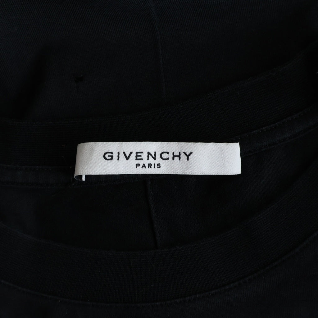 GIVENCHY(ジバンシィ) ダメージ加工 ロゴプリント 半袖Tシャツ 17A 7722 485 ブラック