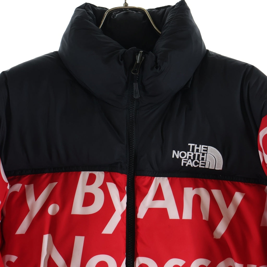 SUPREME(シュプリーム) 15AW ×THE NORTH FACE ANY MEANS NUPTSE JACKET ザノースフェイス エニー ミーンズ ヌプシ ダウン ジャケット ブラック NF00CXK3 レッド
