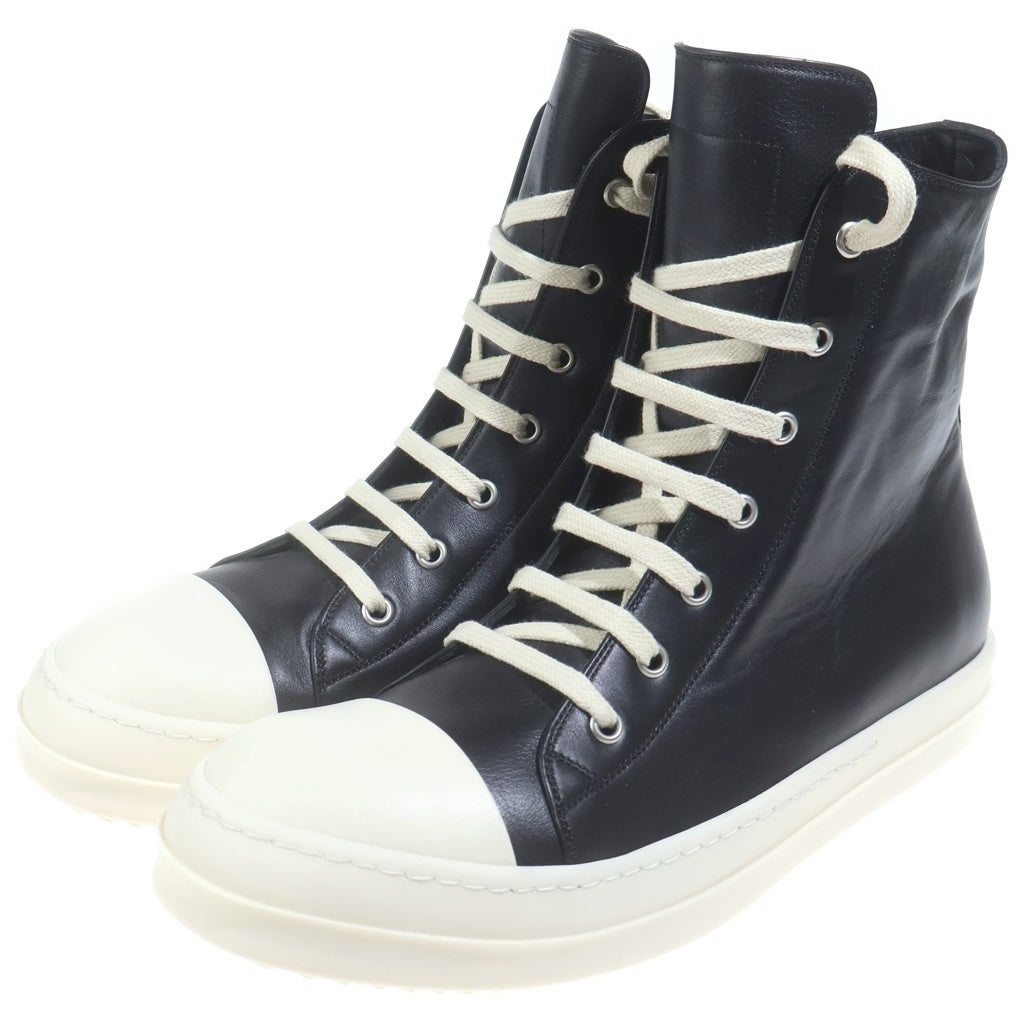 Rick Owens(リックオウエンス) 22AW SNEAKERS レザー ハイカットスニーカー ブラック/ホワイト 41