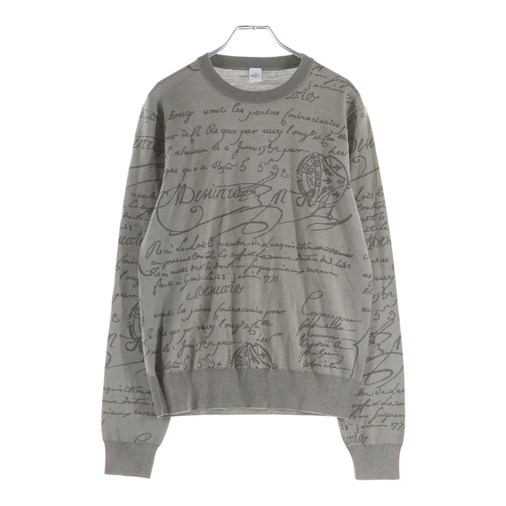 Berluti(ベルルッティ) スクリット クルーネック セーター R26KRL198YWBG グレー レディース