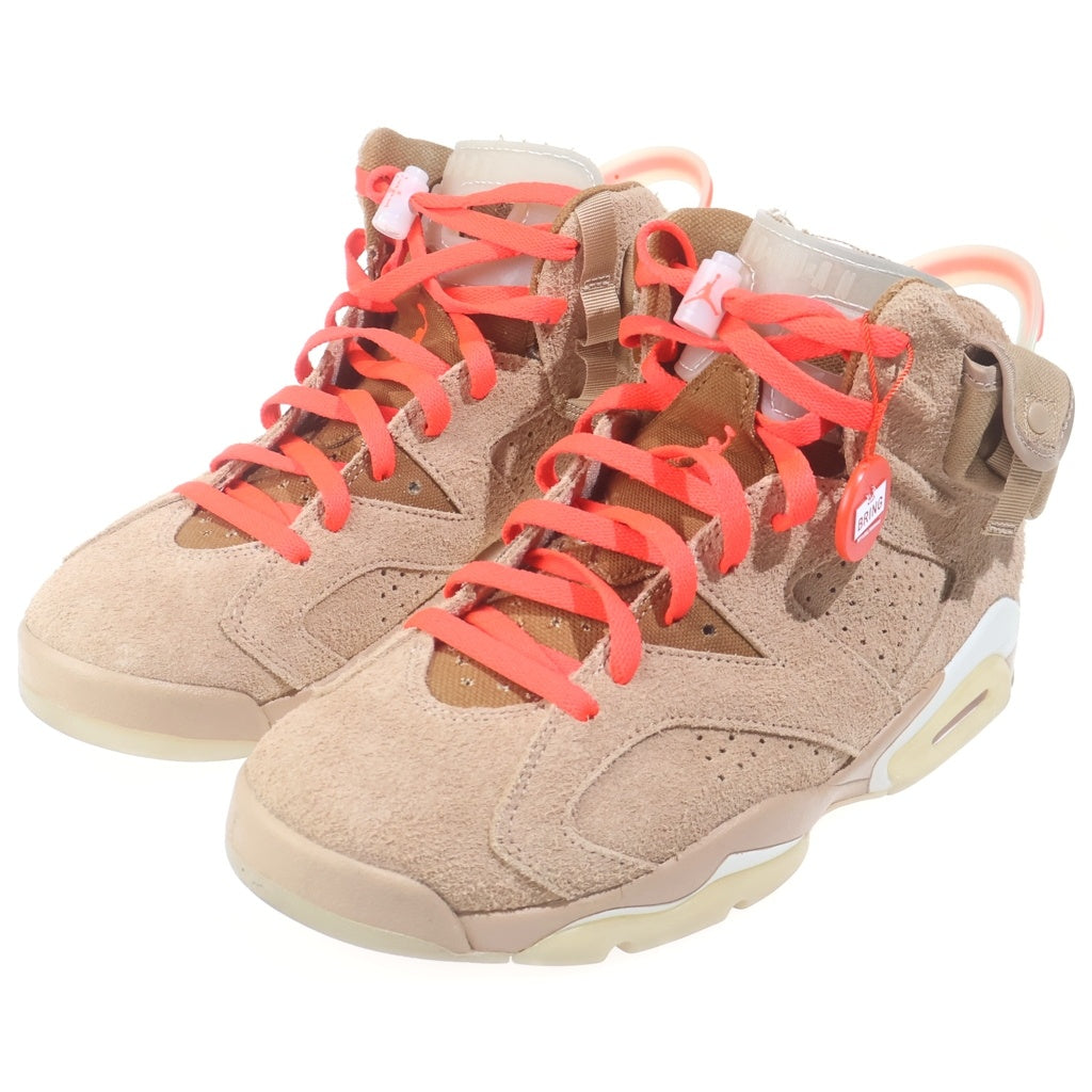 NIKE(ナイキ) ×TRAVIS SCOTT AIR JORDAN 6 RETRO SP BRITISH KAHKI DH0690-200 トラヴィススコット エアジョーダン6 レトロ ハイカットスニーカー US8.5/26.5cm ベージュ