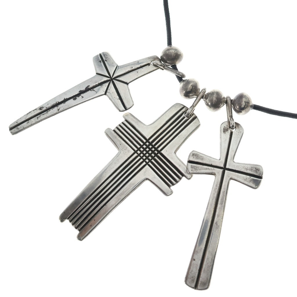 Cippy Crazy Horse(シッピー クレイジーホース) Triple Cross Necklace トリプルクロス ネックレス シルバー/ブラック