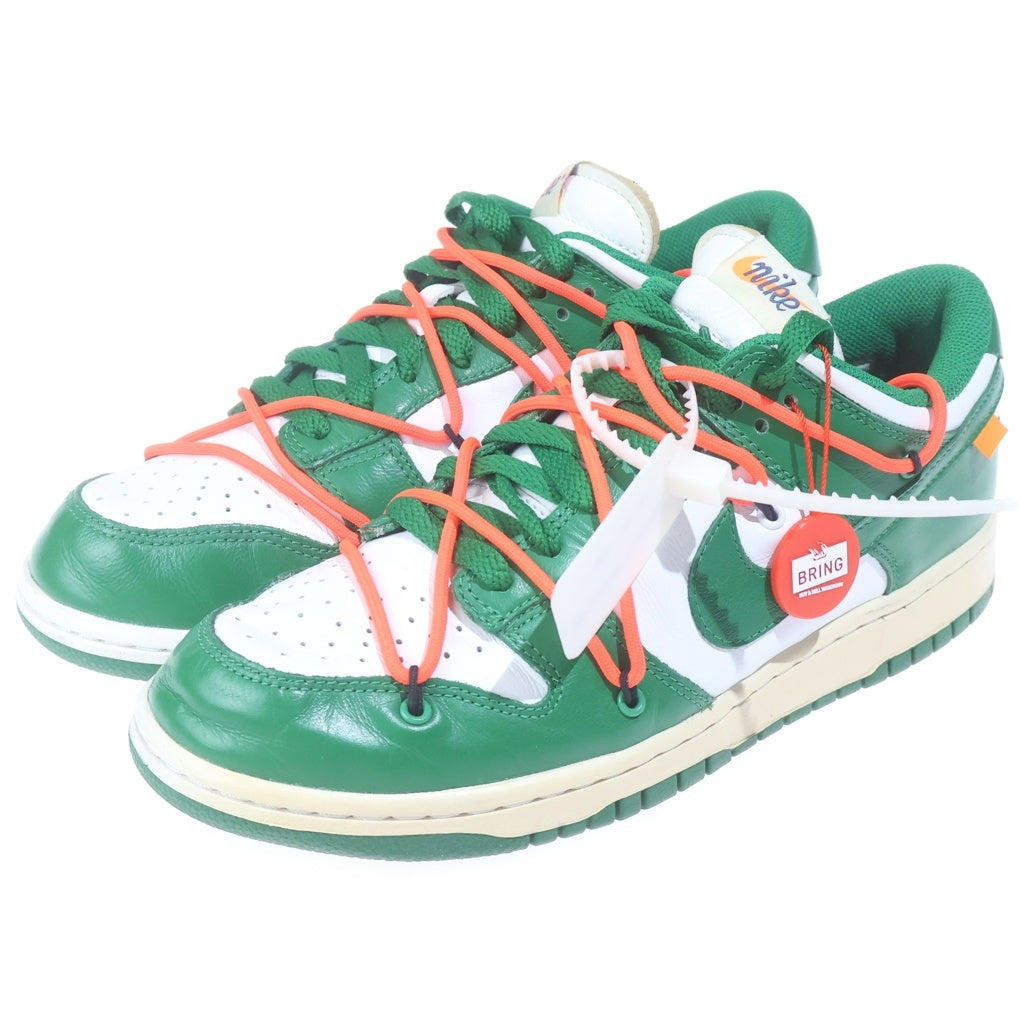 NIKE(ナイキ) ×OFF-WHITE DUNK LOW オフホワイト ダンク ローカットスニーカー ホワイト/グリーン US8.5/26.5cm CT0856-100