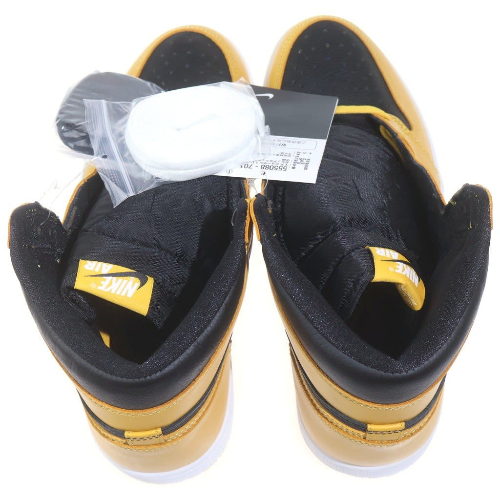 NIKE(ナイキ) AIR JORDAN 1 RETRO HIGH OG POLLEN 555088-701 エアジョーダン レトロ パラン ハイカットスニーカー US9.5/27.5cm イエロー/ブラック