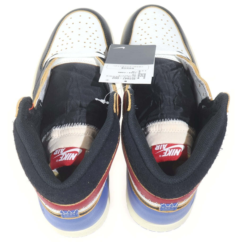 NIKE(ナイキ) ×FRAGMENT DESIGN ×UNION AIR JORDAN 1 HIGH OG IO7847-002 フラグメントデザイン ユニオン エアージョーダン ハイカットスニーカー US10/28.0cm マルチ