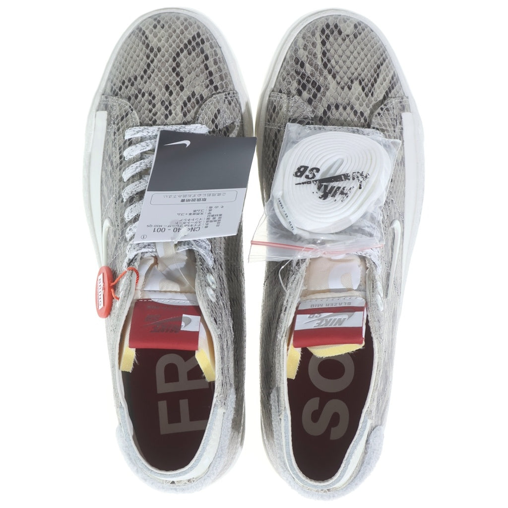 NIKE SB(ナイキエスビー) ×SOULLAND BLAZER MID QS SNAKESKIN CN4540-001 ソウルランド ブレーザー スネークスキン ミッドカットスニーカー US9.5/27.5cm ベージュ