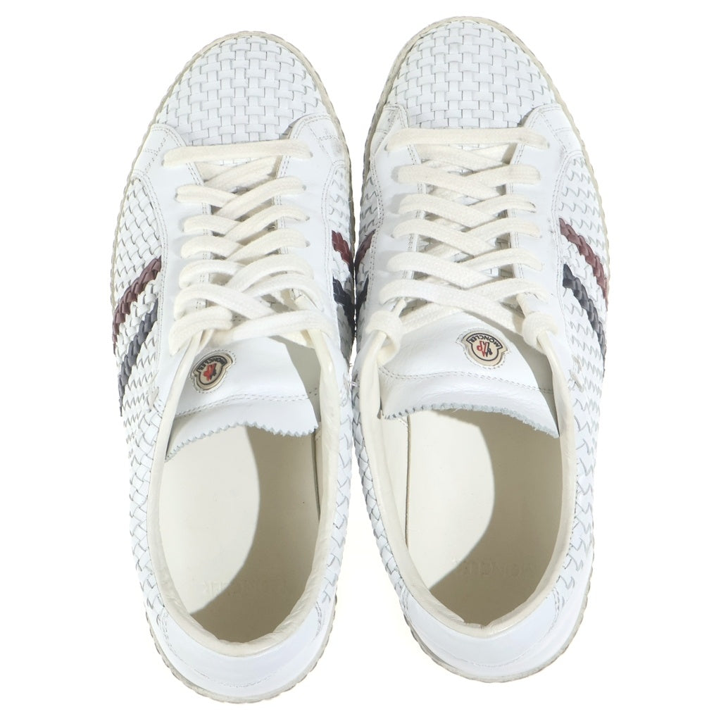 MONCLER(モンクレール) Monegasque モネガスク 編み込み レザー ローカットスニーカー ホワイト 41
