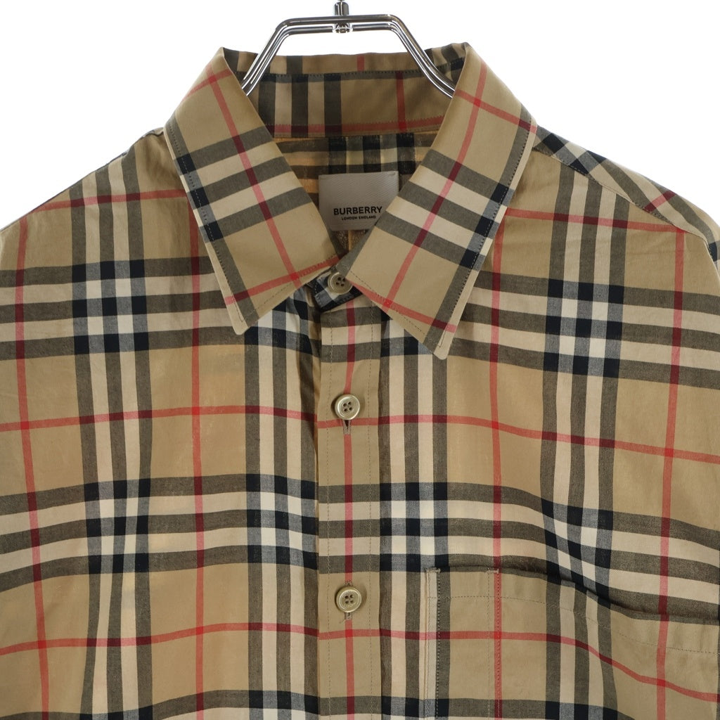 BURBERRY(バーバリー) ロゴプリント ノバチェックシャツ 長袖シャツ 8017567 ベージュ
