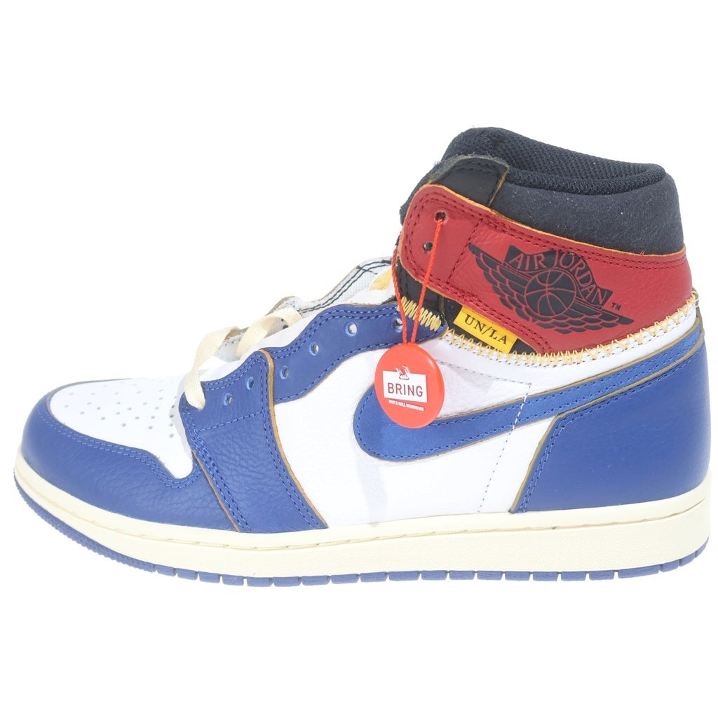 NIKE(ナイキ) ×UNION AIR JORDAN 1 RETRO HI NRG BV1300-146 ユニオン エアジョーダン1 レトロ ハイカットスニーカー US9.5/27.5cm ホワイト/ブルー/レッド