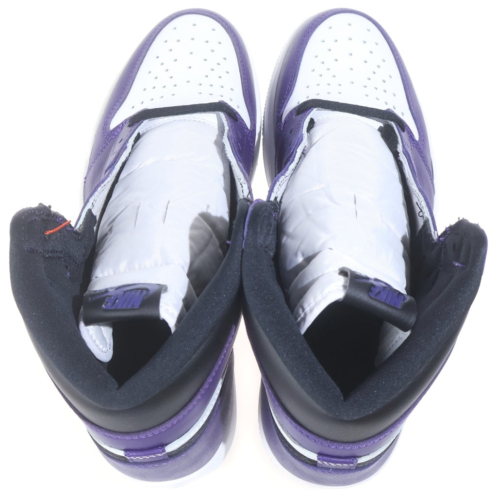 NIKE(ナイキ) AIR JORDAN 1 RETRO HIGH OG COURT PURPLE 555088-500 エアジョーダン1 レトロ コートパープル ハイカットスニーカー US10/28.0cm ホワイト/パープル