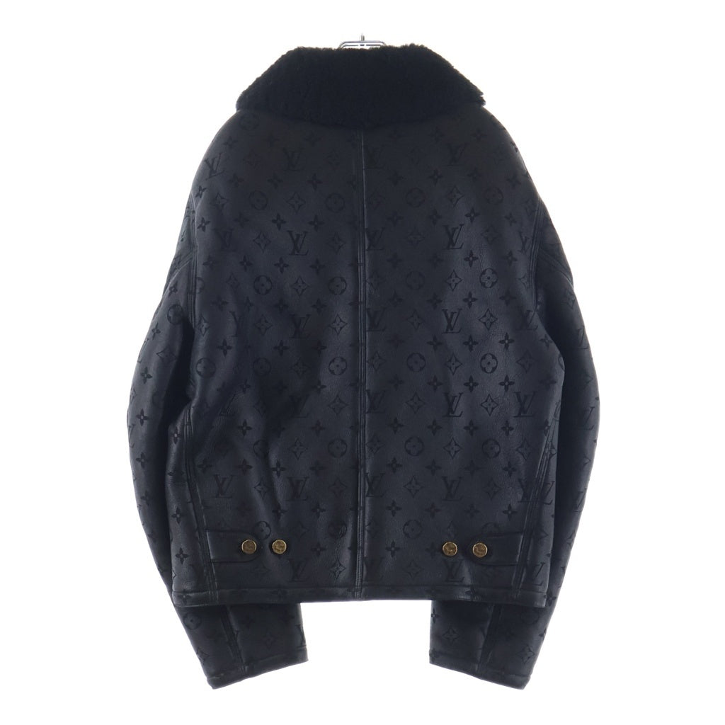 LOUIS VUITTON(ルイヴィトン) Monogram Leather Sherpa Jacket シアリング エンボスモノグラム レザージャケット RM231Q YGL HJL62X ブラック