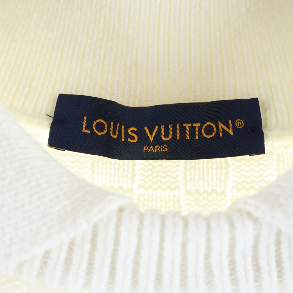 LOUIS VUITTON(ルイヴィトン) 23AW sweater Damier Monogram Knit ダミエ モノグラム ブレンドプルオーバーニット RM232 TZ8 HPN63W ホワイト