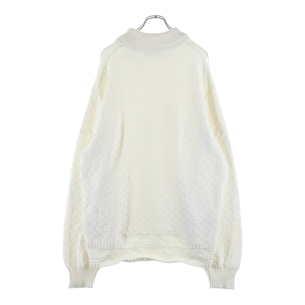 LOUIS VUITTON(ルイヴィトン) 23AW sweater Damier Monogram Knit ダミエ モノグラム ブレンドプルオーバーニット RM232 TZ8 HPN63W ホワイト