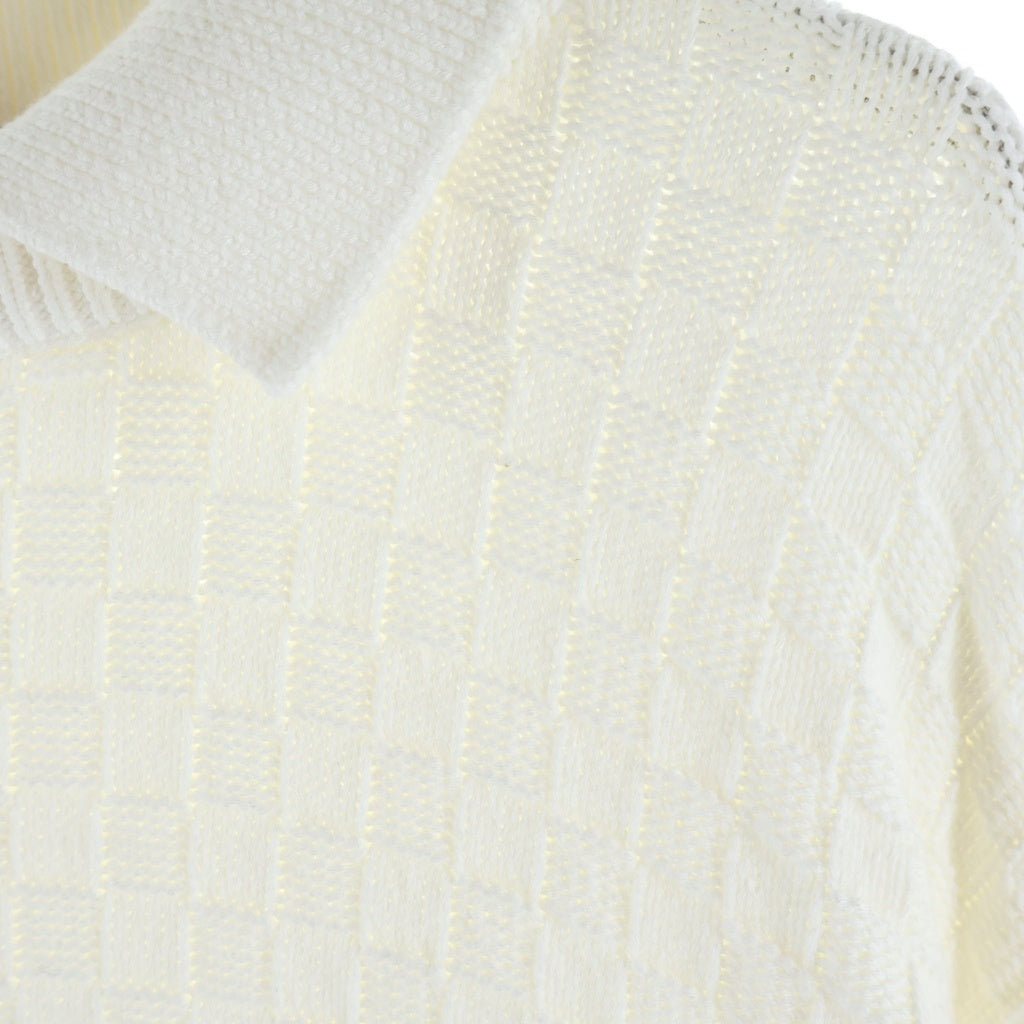LOUIS VUITTON(ルイヴィトン) 23AW sweater Damier Monogram Knit ダミエ モノグラム ブレンドプルオーバーニット RM232 TZ8 HPN63W ホワイト