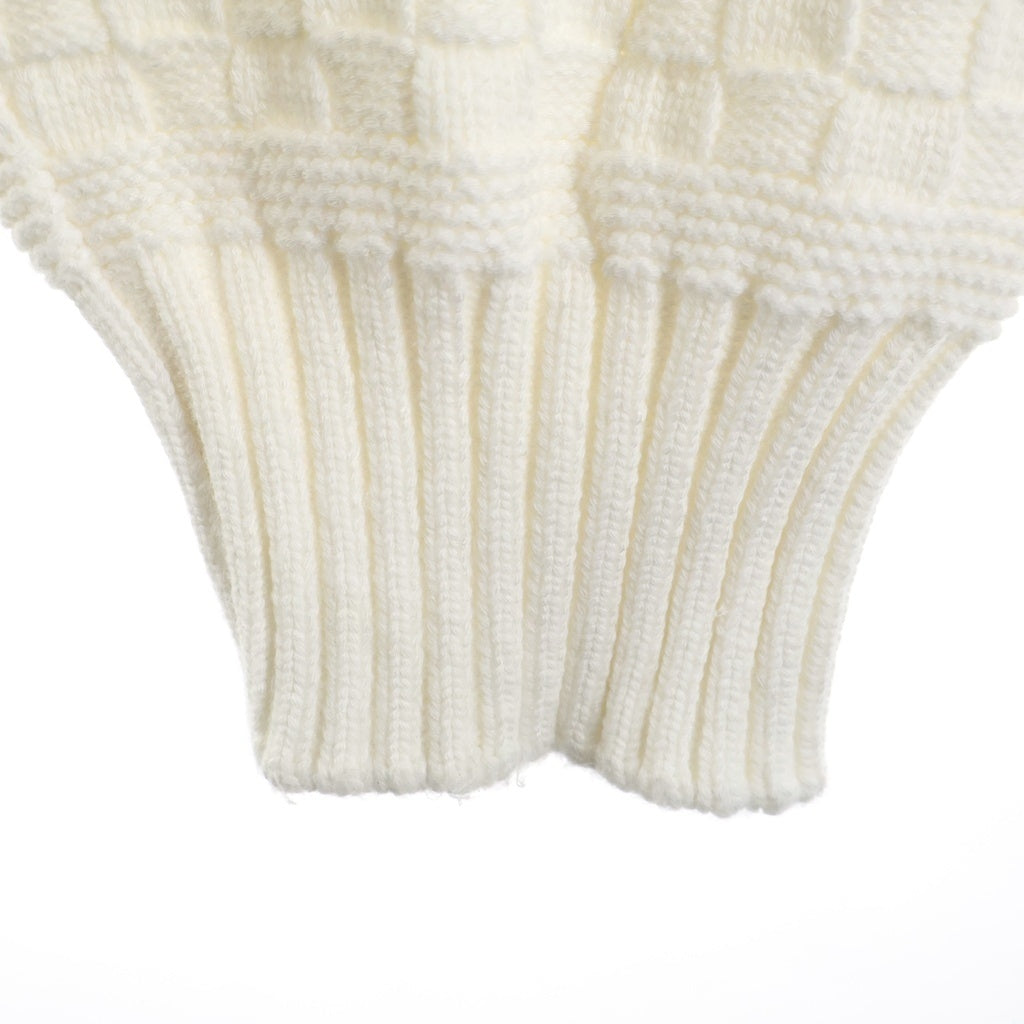 LOUIS VUITTON(ルイヴィトン) 23AW sweater Damier Monogram Knit ダミエ モノグラム ブレンドプルオーバーニット RM232 TZ8 HPN63W ホワイト