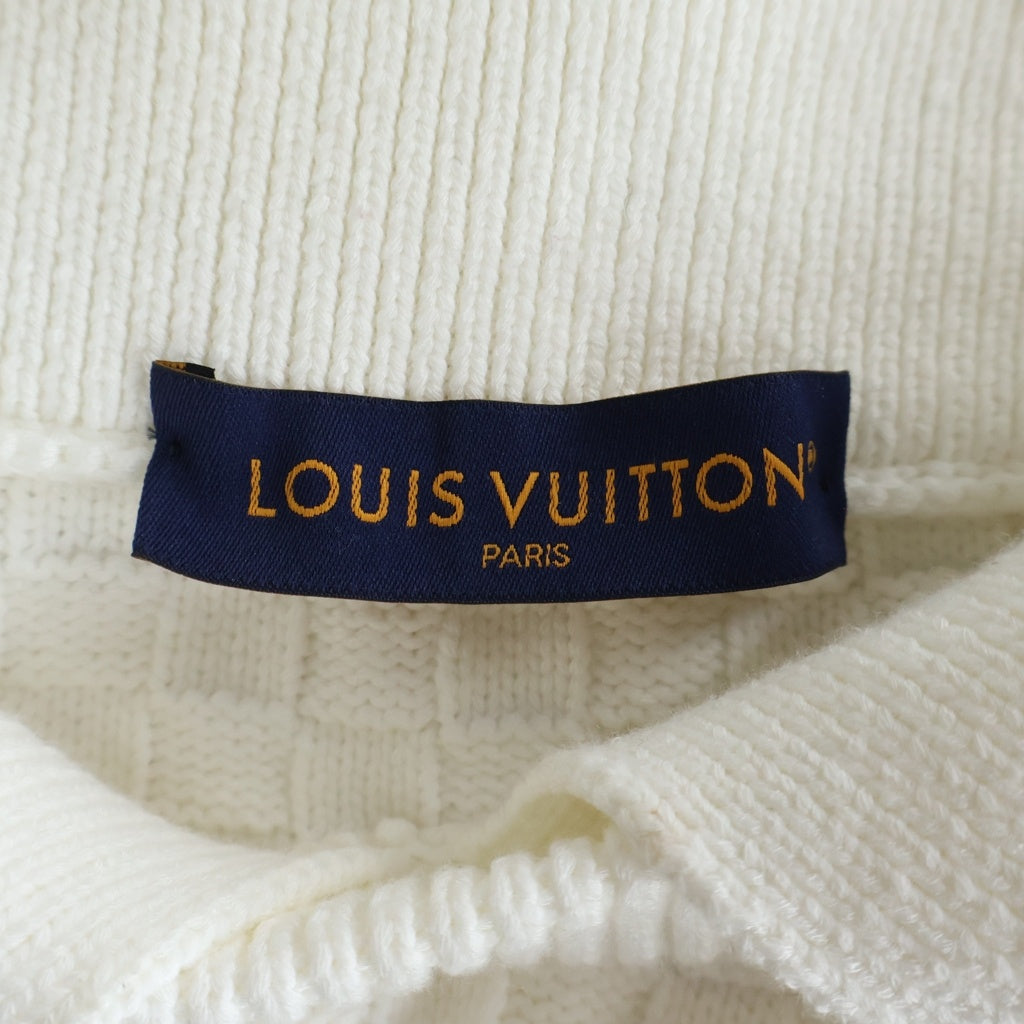 LOUIS VUITTON(ルイヴィトン) 23AW sweater Damier Monogram Knit ダミエ モノグラム ブレンドプルオーバーニット RM232 TZ8 HPN63W ホワイト