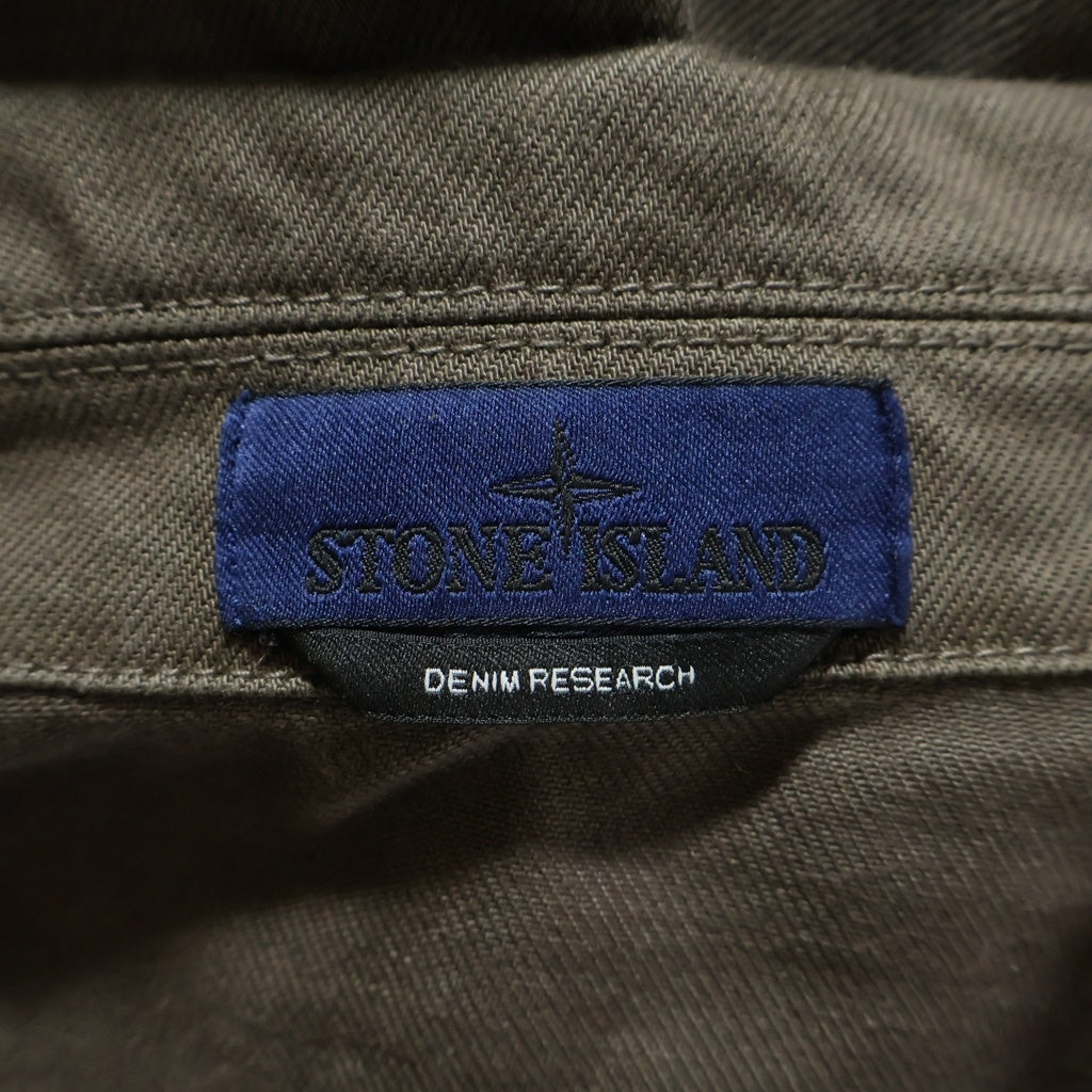 STONE ISLAND(ストーンアイランド) LIGHT BULL DENIM-TC ライトブルー デニム コーチジャケット 4100002 ブラウン