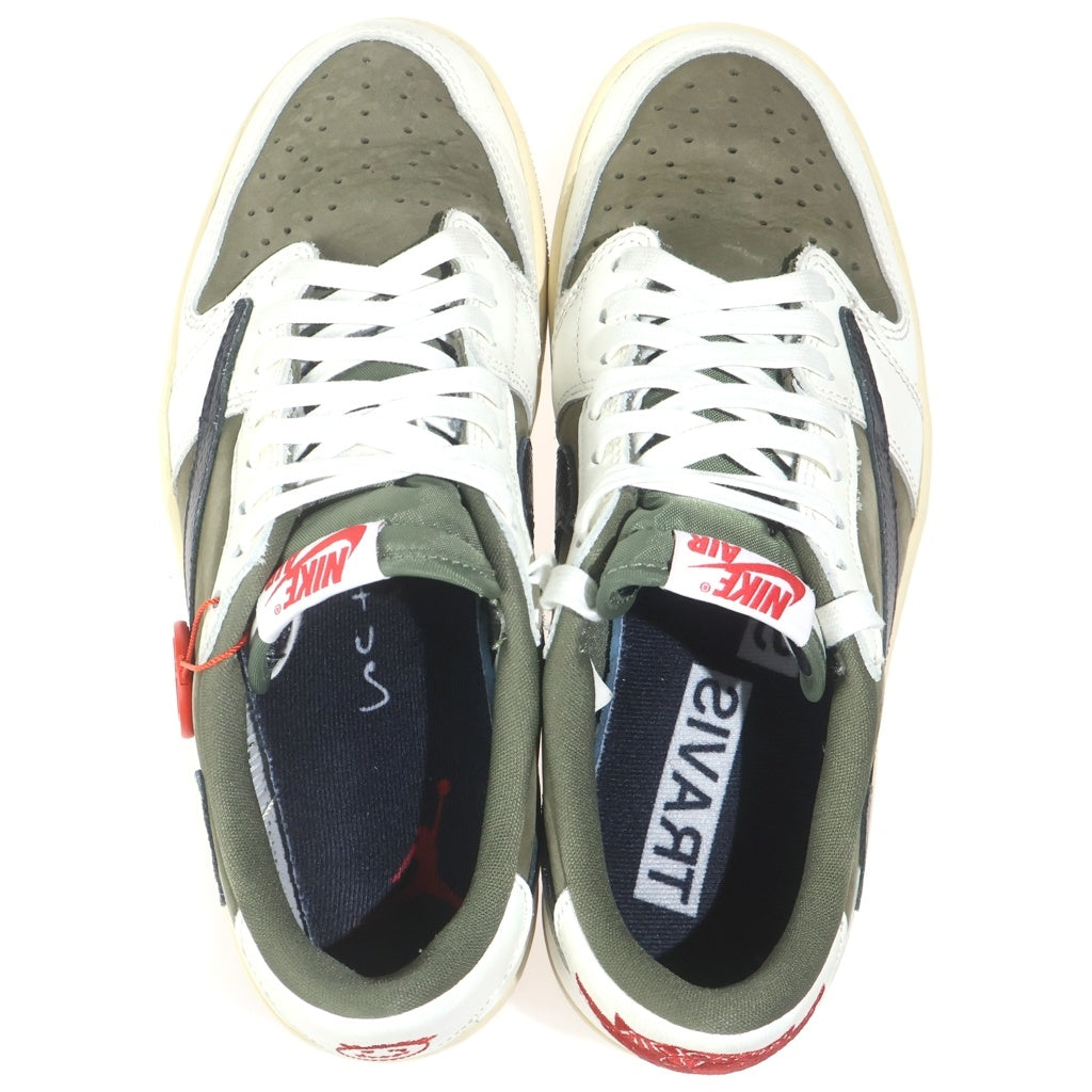 NIKE(ナイキ) ×TAVIS SCOTT AIR JORDAN1 LOW OG SP DM7866-200 トラヴィス スコット エアジョーダン1 リバースオリーブ ローカットスニーカー US8/26.0cm オリーブ/ホワイト