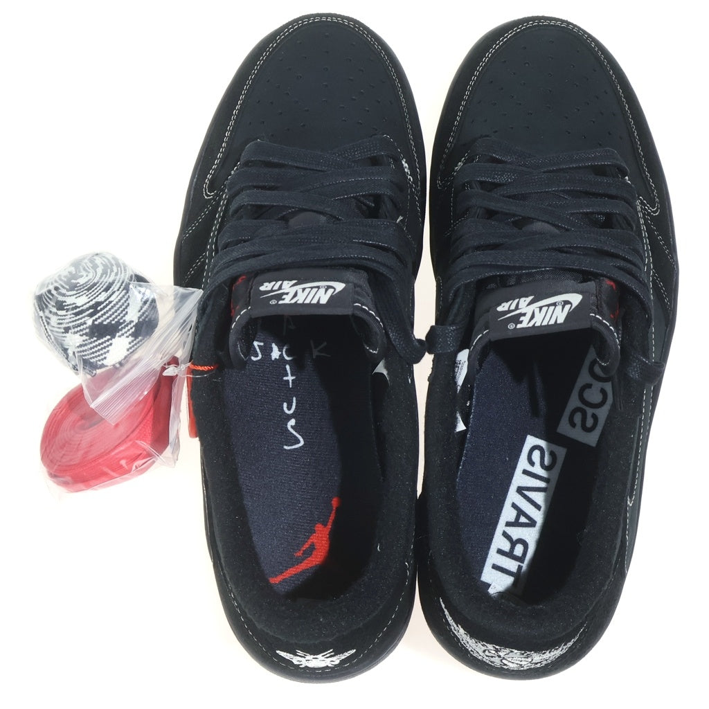 NIKE(ナイキ) ×TRAVIS SCOTT AIR JORDAN 1 LOW OG SP BLACK PHANTOM DM7866-001 エアジョーダン1 ブラックファントム ローカットスニーカー US10/28.0cm ブラック
