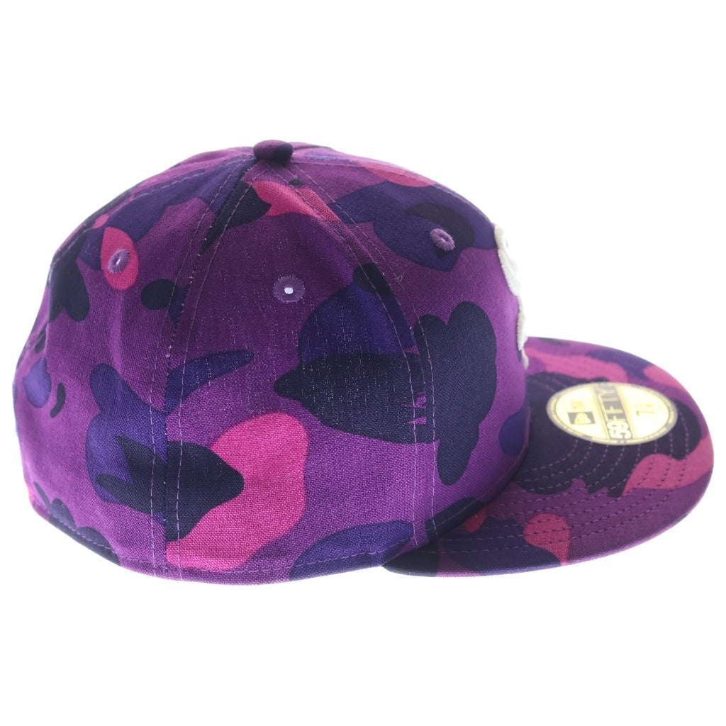 A BATHING APE(アベイシングエイプ) ×MLB ×NEW ERA BASEBALL CAP メジャーリーグ シカゴ ホワイトソックス ベースボールキャップ カモフラ 001CPK231903C パープル