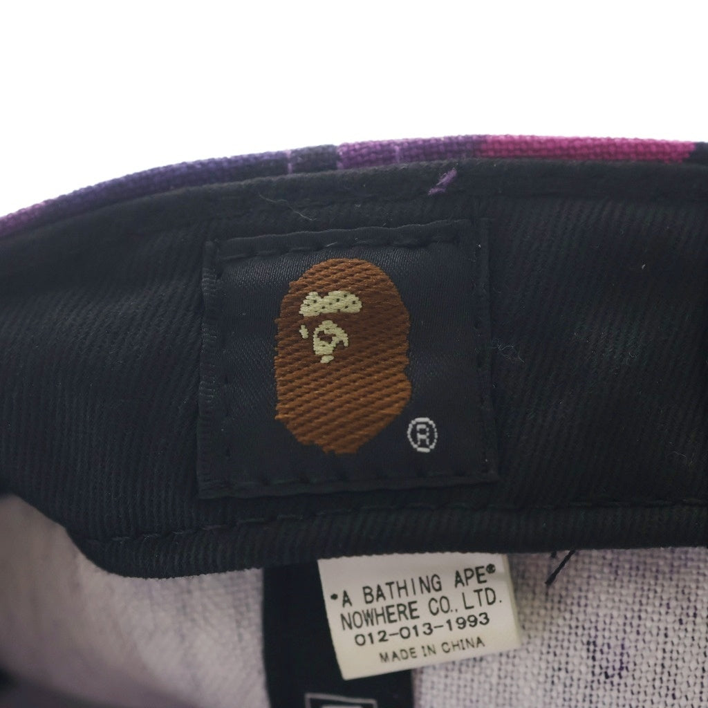 A BATHING APE(アベイシングエイプ) ×MLB ×NEW ERA BASEBALL CAP メジャーリーグ シカゴ ホワイトソックス ベースボールキャップ カモフラ 001CPK231903C パープル