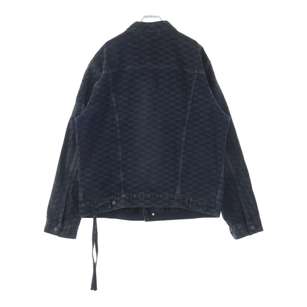 KITH(キス) ×Levi's Damn Straight AOP Trucker Jacket リーバイス ダムストレート デニム トラックジャケット PC9-74970-0000 ネイビー